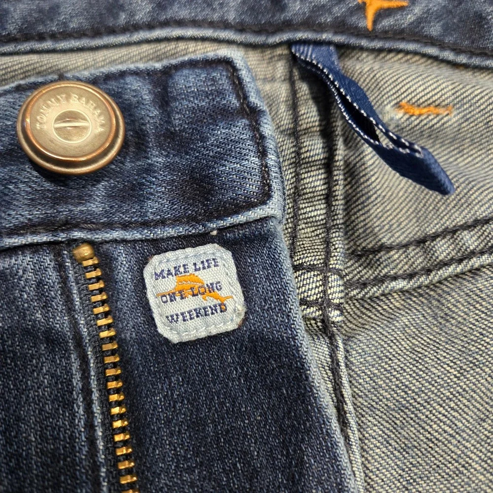 Tommy Bahama Authentic Jeans Mens 38/34 Dark Wash Excellent Straight Leg Denim